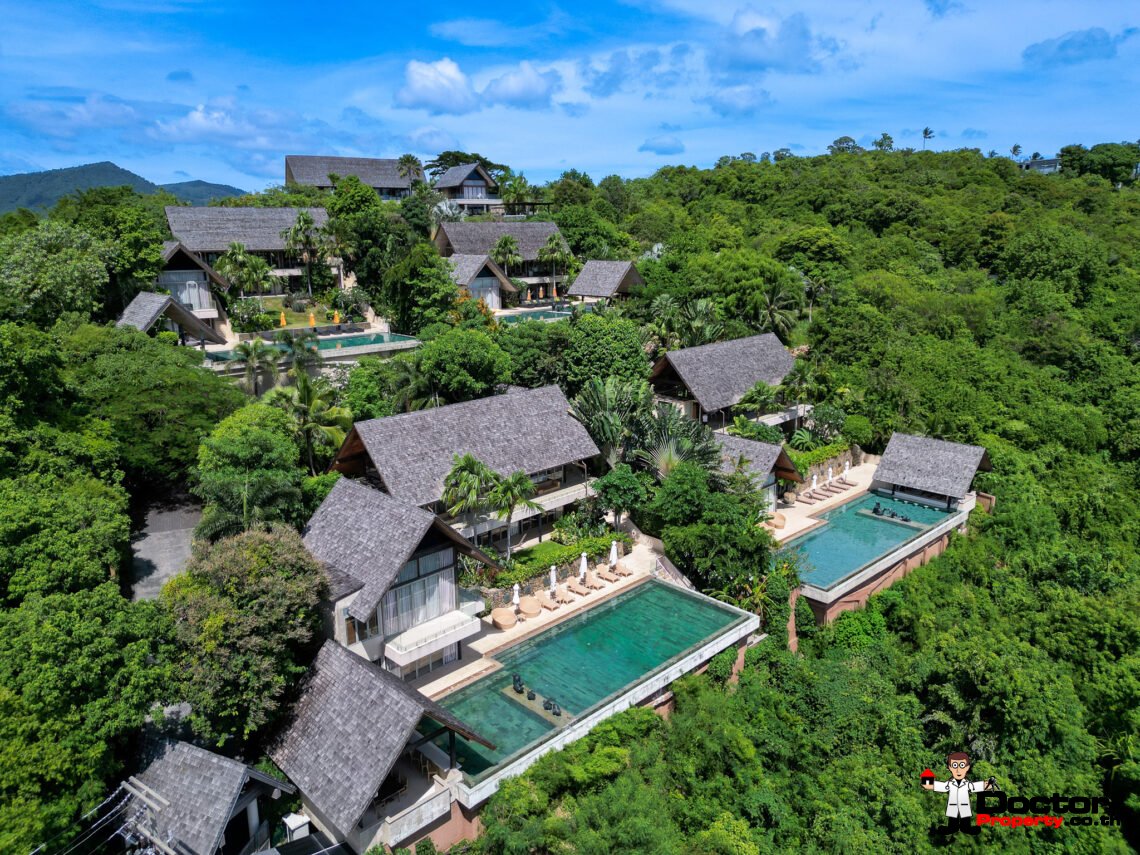 Luxury 4-5 Bedroom Private Pool Villa with Sea View in Bo Phut, Koh Samui – For Sale